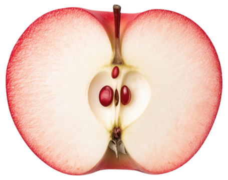 PNG Cross section of an apple with seeds exposed