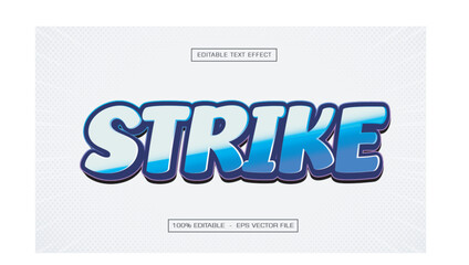 Strike Text Effect, Editable Gradient Text Style