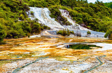 Hochstetter's Pool, Orakei Korako Park, Taupo, North Island, New Zealand, Oceania.