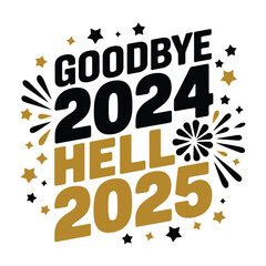 Goodbye 2024, Hello 2025 New Year Celebration Design
