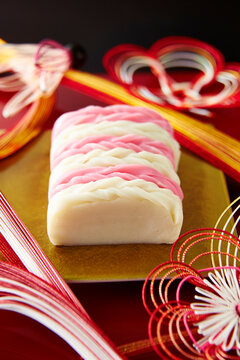 Red and white kamaboko