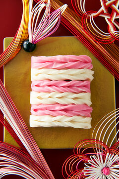 Red and white kamaboko
