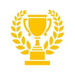 simple trophy with laurel wreath icon