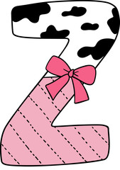 Cow Alphabet and Cow Letters. Animal Font and Cow Skin
