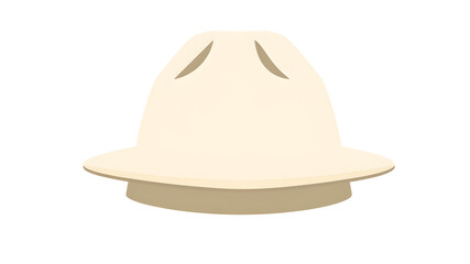 Fototapeta premium Zookeeper Hat: A khaki-colored safari hat icon with a simple band around the base on white. Generative AI