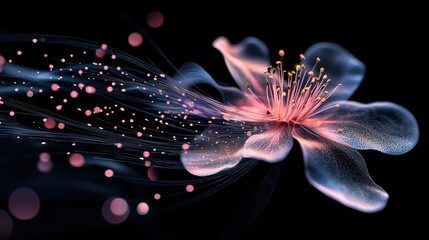 Fototapeta premium Ethereal Bloom: A Digital Floral Masterpiece