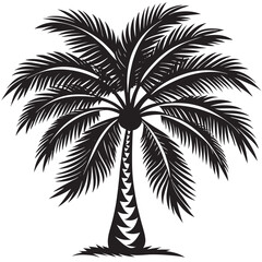 Obraz premium Palm Tree Silhouette on a white background 
