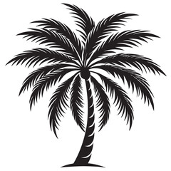 Obraz premium Palm Tree Silhouette on a white background