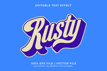 3D Editable vector text effect in Retro or Vintage style