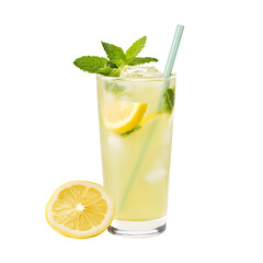Refreshing summer beverage isolated glass of lemonade transparent drink indoor setting bright concept for enjoying summer