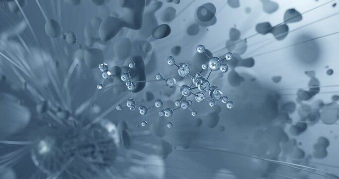 Florbetapir (18F) rotating molecular 3d structure ball-and-stick model, looped video amyvid