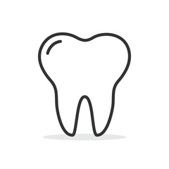 Outline tooth icon isolated vector illustration.