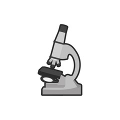 microscope flat icon vector illustration,  School Supplies and classroom themes