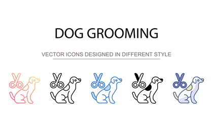 Dog grooming icon design with white background stock illustration