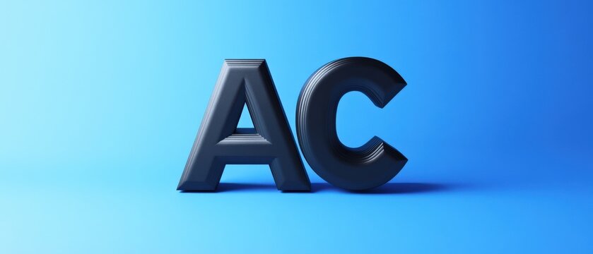 3d letters on a blue background representing air conditioning