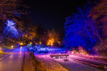 群馬県草津町　草津温泉の西の河原公園の風景