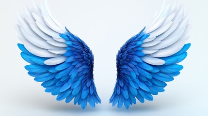 Obraz premium The wings of a bird are shown in blue and white