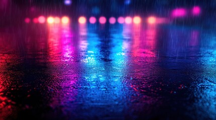 Fototapeta premium Neon Rain: City Nightscape