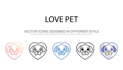 Love pet icon design with white background stock illustration