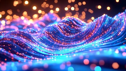 abstract blue & pink light waves - abstract backgrounds