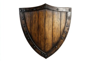 A classic wooden shield with a smooth surface and a slightly curved shape