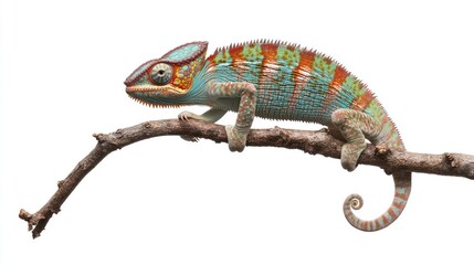 Fototapeta premium A Vibrant Chameleon Perched on a Branch