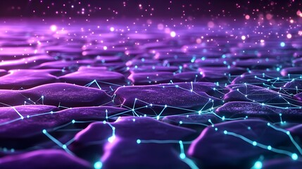 Obraz premium abstract purple & blue network background - neon colors