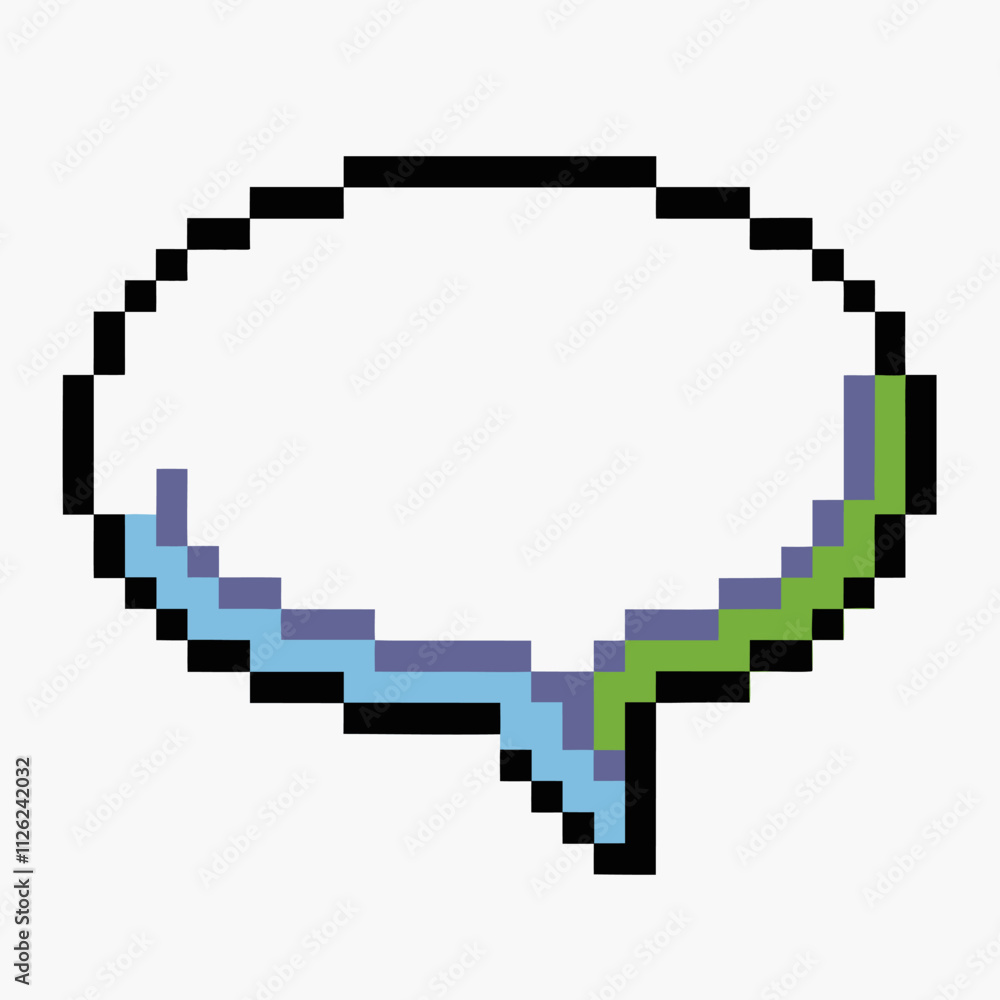 Aufkleber pixelated speech bubble icon for digital communication and messaging concepts
