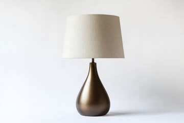 A contemporary bronze table lamp with a smooth
