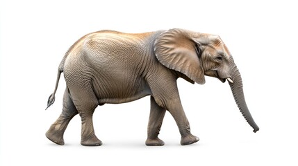 Obraz premium African Elephant Walking in Isolation