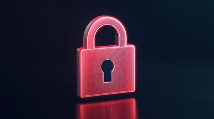 A glowing red padlock on a dark background, symbolizing security, protection, and digital safeguarding.