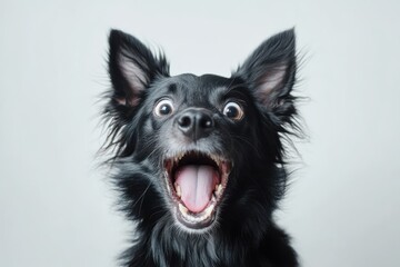 Obraz premium A joyful and expressive dog with an open mouth