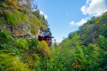 長野県小諸市布引山　釈尊寺の秋の風景