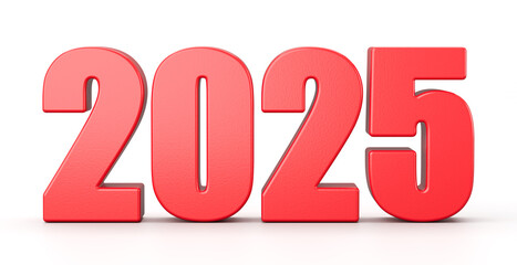 2025 Year Number Text on White
