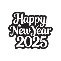 happy new year typography silhouette vector arts 