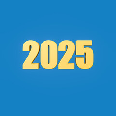 2025 Year Number Text on Blue Background