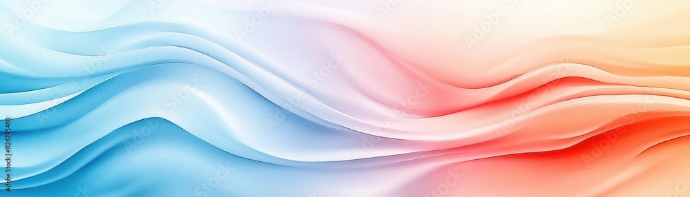 Poster a vibrant abstract background featuring flowing waves of blue and red hues, creating a soft, dynamic