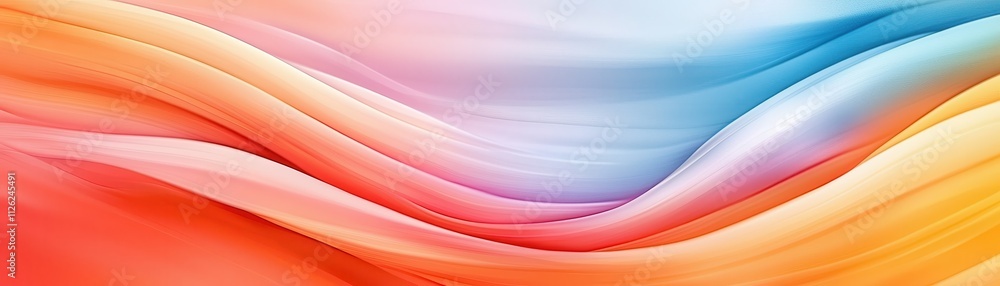 Poster a vibrant wave of soft colors blending seamlessly, creating a soothing and harmonious abstract desig