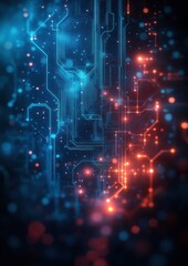 Obraz premium Abstract digital technology background with a circuit board