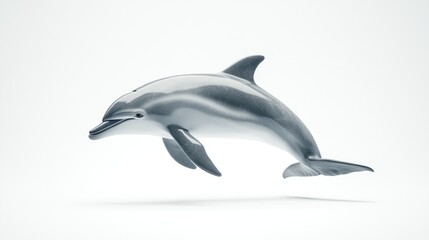 Leaping Dolphin Against White Background