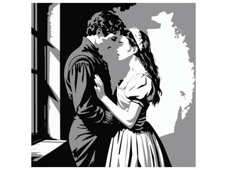 Romeo and Juliet Vector Couple Art