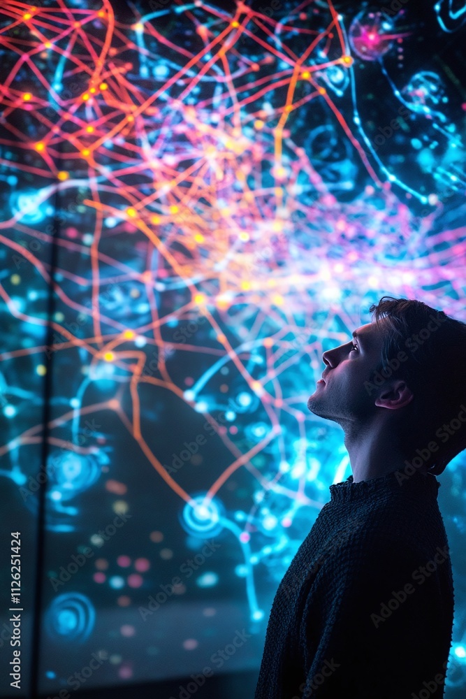Poster a dedicated 44-year-old male computational neuroscientist simulating neural network behaviors