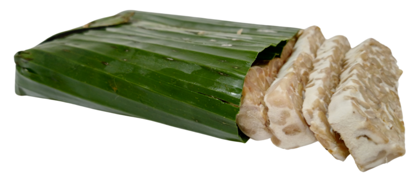 tempeh wrapped in banana leaves