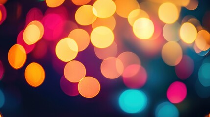 Fototapeta premium Vibrant Bokeh Lightscape: A Symphony of Color and Light