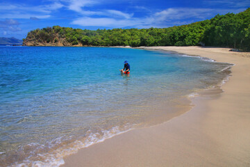Anse La Roche Beach on Carriacou Island, Grenada.