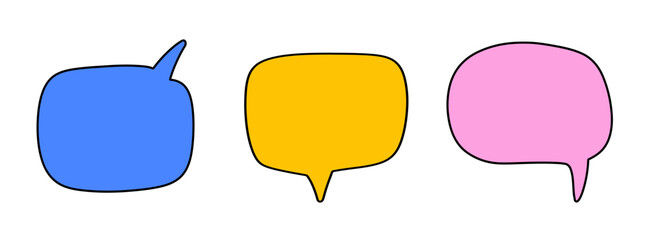 Chat Speech Bubble Message Text Cloud Shapes Set