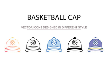 Basketball cap icon design with white background stock illustration