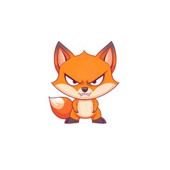 Obraz premium Grumpy Cute Cartoon Fox Illustration
