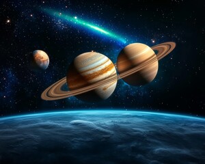 Planetary Orbit Visualization Stunning Cosmic Event Above Earth’s Atmosphere