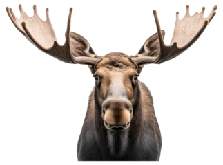 PNG Close-up of a moose with large antlers